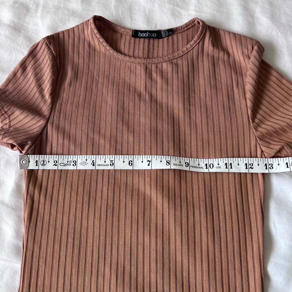 boohoo Mauve Ribbed Midi Dress - Picture 4 of 5